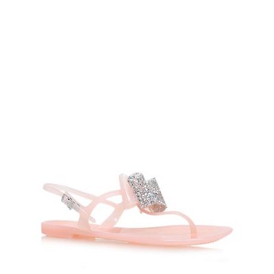 Nude 'Daisy' flat toe post sandal